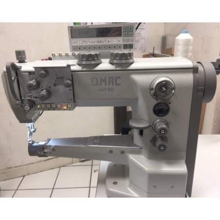 OMAC 669 EOS petit nez machine piqueuse triple entrainement à bras canon