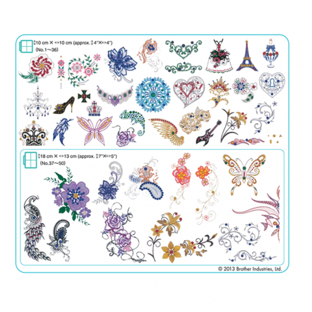 Collection de motifs de broderie n° 12 BLECUSB12