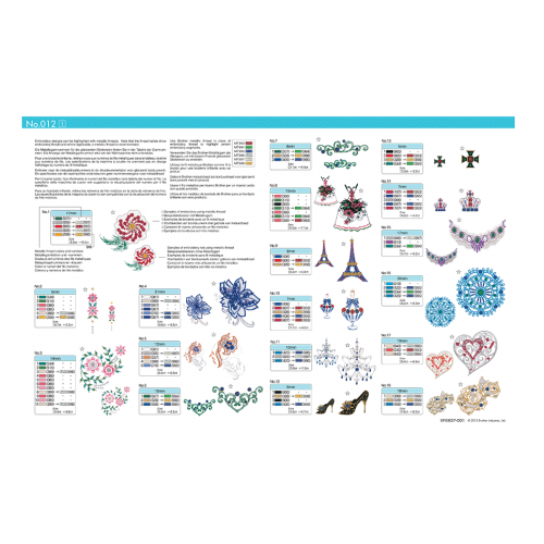 Collection de motifs de broderie n° 12 BLECUSB12