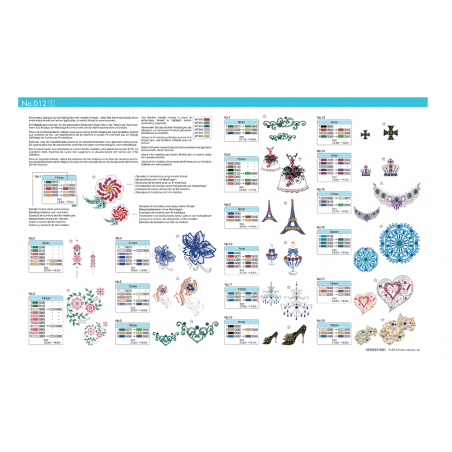 Collection de motifs de broderie n° 12 BLECUSB12