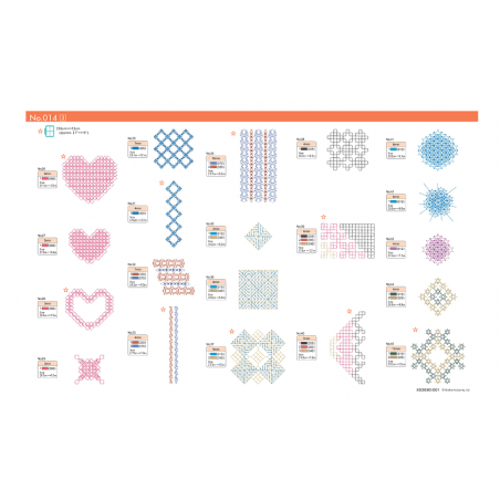 Collection de motifs de broderie n° 14 BLECUSB14