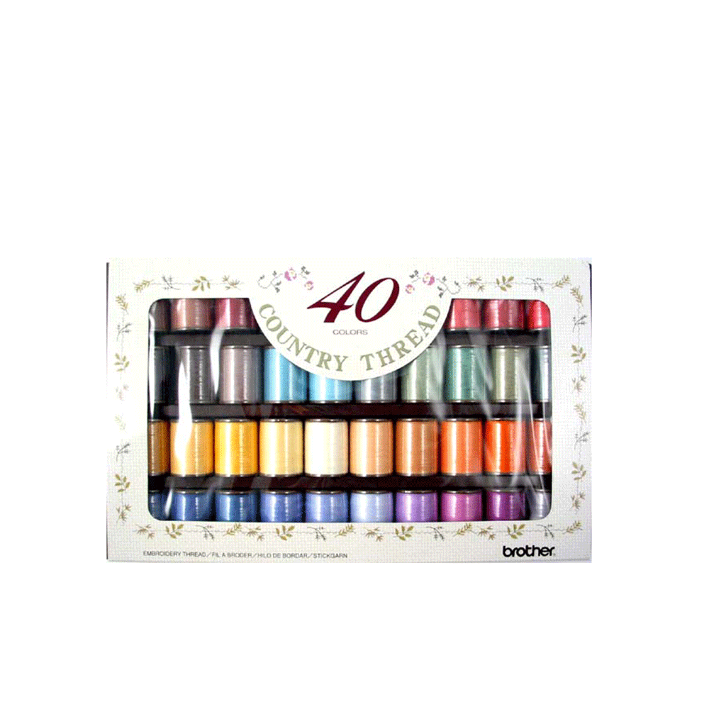 Boîte de fils à broder Brother Country CYT40 - 40 couleurs