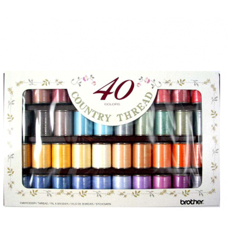 Boîte de fils à broder Brother Country CYT40 - 40 couleurs
