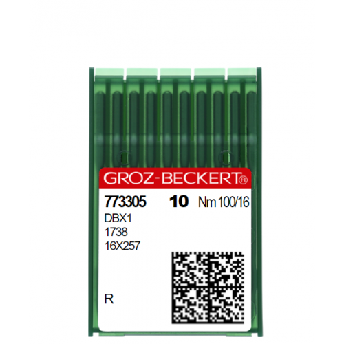 Aiguilles machine à coudre industrielle DBX1/1738/16X257/71X1 R Taille N° 100 (Boite de 10 aiguilles)