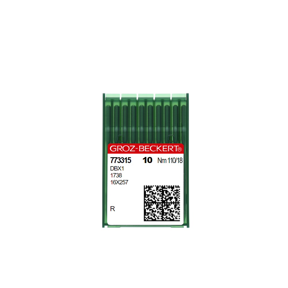 Aiguilles machine à coudre industrielle DBX1/1738/16X257/71X1 R Taille N° 110 (Boite de 10 aiguilles)