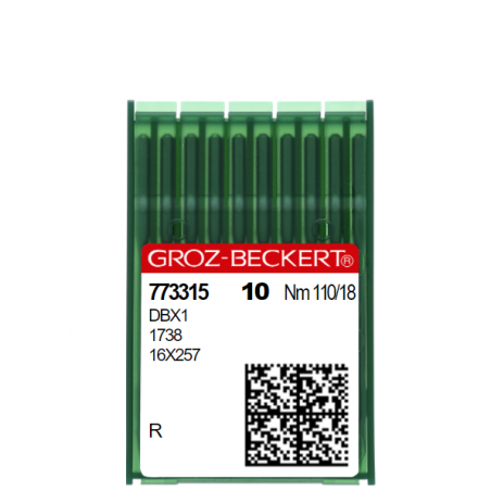 Aiguilles machine à coudre industrielle DBX1/1738/16X257/71X1 R Taille N° 110 (Boite de 10 aiguilles)