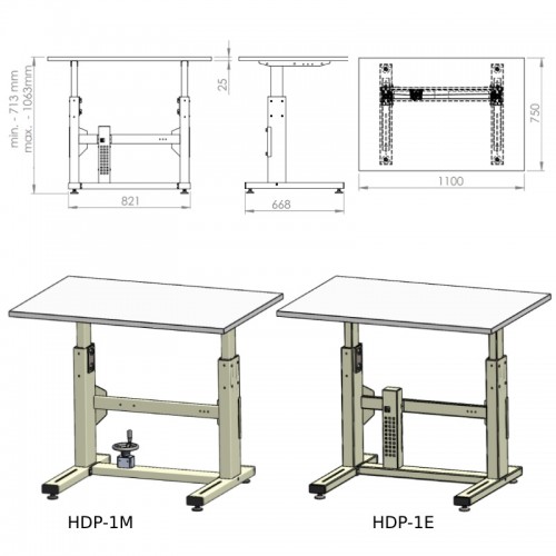 TABLE RÉGLABLE EN HAUTEUR HDP-1