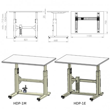 TABLE RÉGLABLE EN HAUTEUR HDP-1