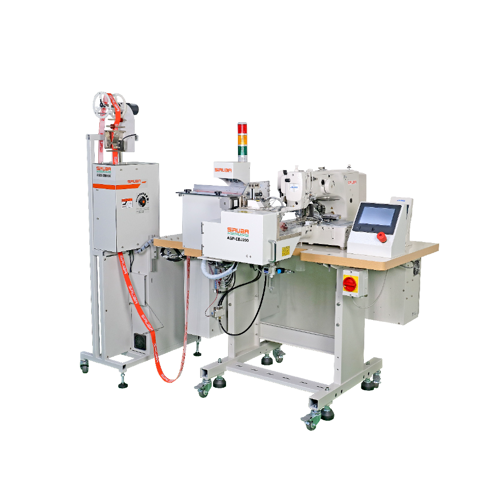 SIRUBA ASP-EBJ100 est une machine automatique d'assemblage de bandes élastiques plat dans des circuits fermés