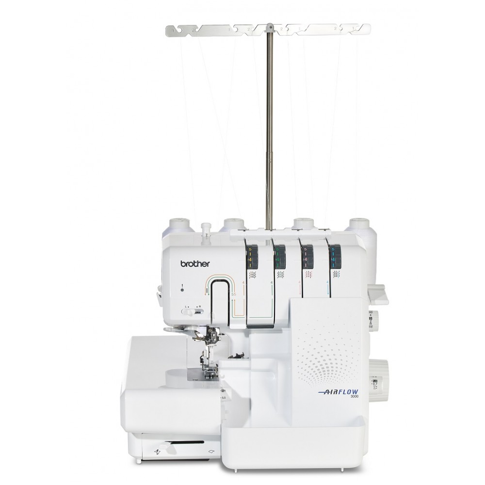 Surjeteuse Airflow 3000 avec système automatique d’enfilage à air Simplifiez-vous la couture des tissus difficiles